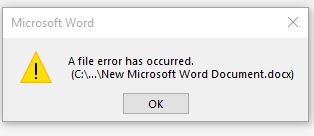 Repair Word File Error