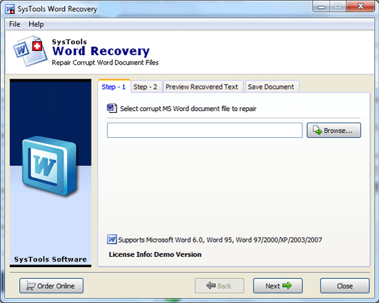 Retrieve Corrupt Word File 5.2