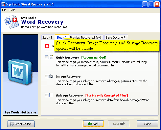 Recover Doc Document 5.3 screenshot