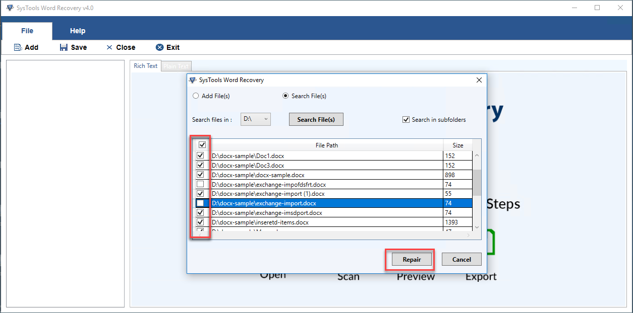 Repair Word File